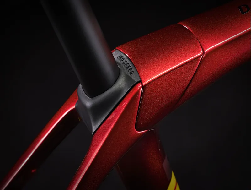 Trek Domane SLR 9 Gen 4 Carbon Road Bike 2024 in Metallic Red Smoke To Blue Smoke Fade-8