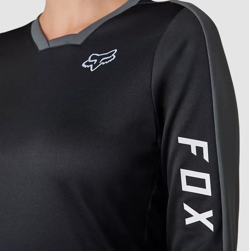 Fox Racing Women's Defend Pro Long Sleeve Jersey in Black-3