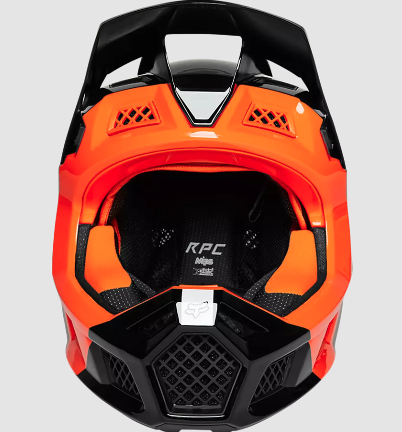 Fox Racing Rampage Pro Carbon MIPS Fuel Helmet in Black/Orange-1