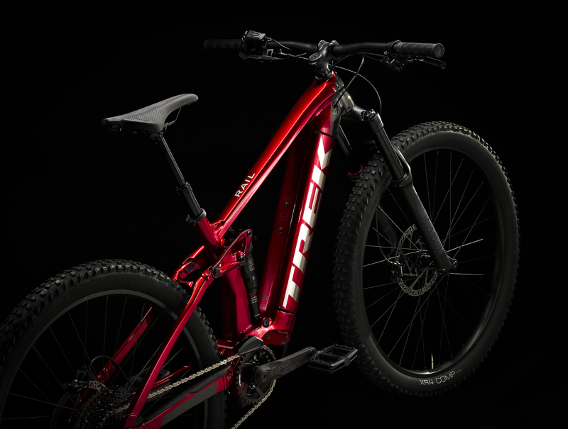 Trek Rail 5 Deore 625Wh Full Suspension Electric Mountain Bike 2023 in Rage Red-2