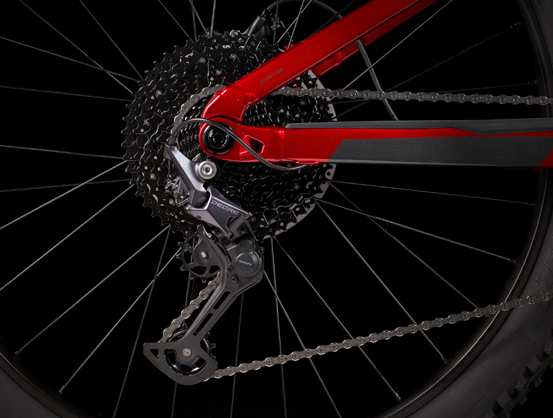 Trek Rail 5 Deore 625Wh Full Suspension Electric Mountain Bike 2023 in Rage Red-4