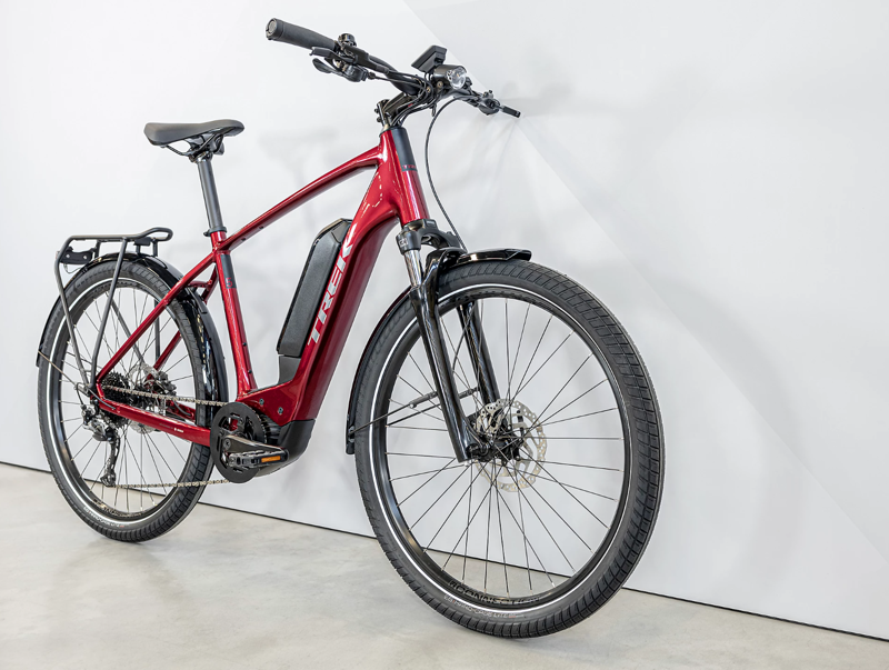 Trek Allant+ 5 545wh Electric Hybrid Bike 2023 in Rage Red-1