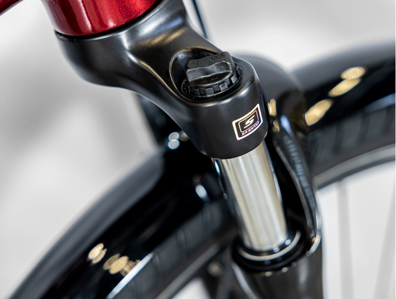 Trek Allant+ 5 545wh Electric Hybrid Bike 2023 in Rage Red-2