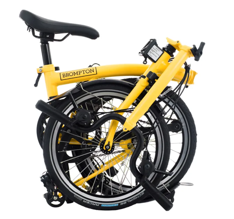 Brompton C Line 12-Speed Folding Bike 2025 in Bumblebee Yellow-1