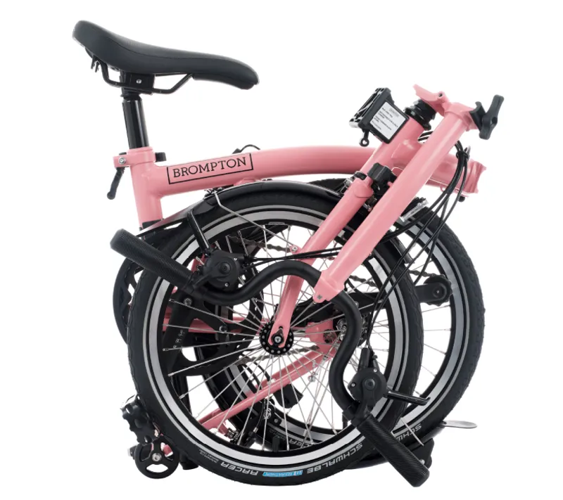 Brompton C Line 12-Speed Folding Bike 2025 in Flamingo Pink-2