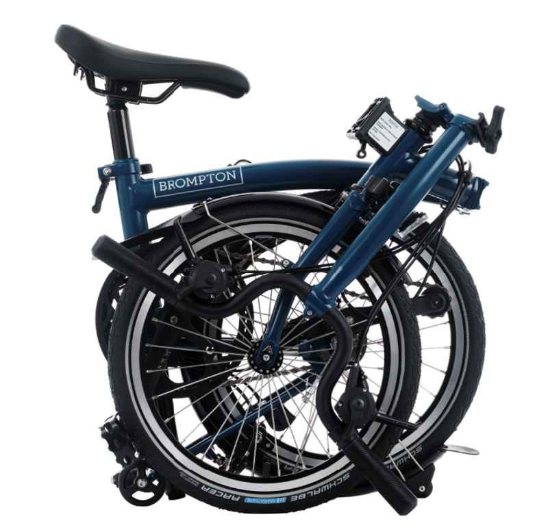 Brompton C Line 12-Speed Folding Bike 2025 in Ocean Blue-2