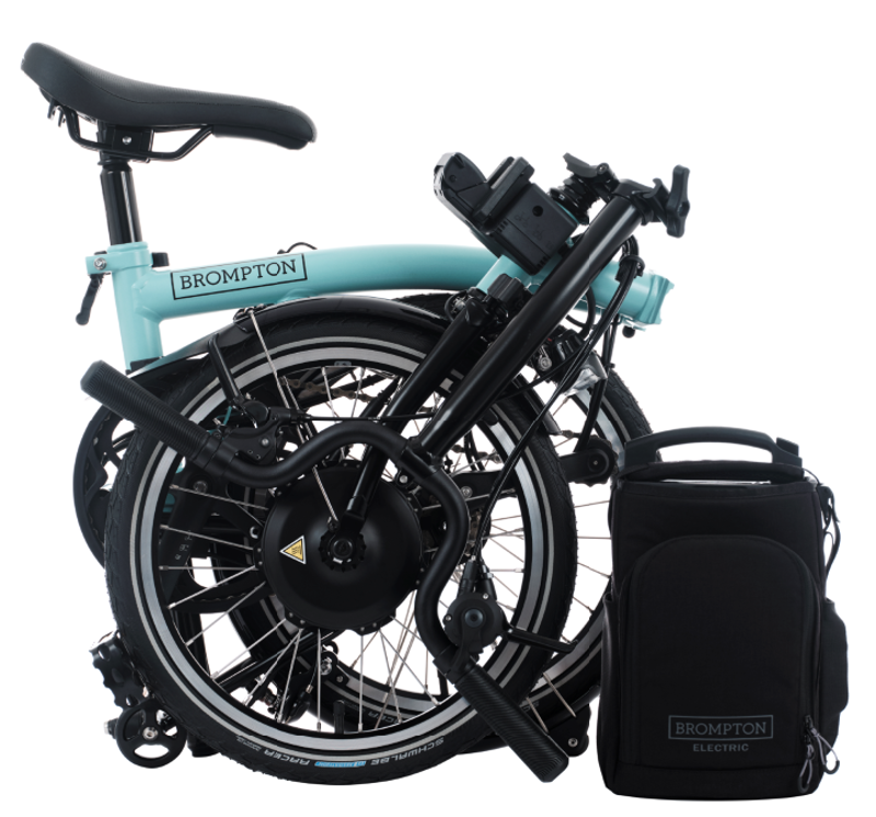 Brompton Electric C Line 4-Speed Folding Bike 2025 in Turkish Green-2