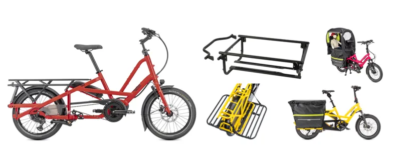 Quick Haul Long D9 400Wh Electric Cargo Bike 2025 Red with Clubhouse Fort Bundle