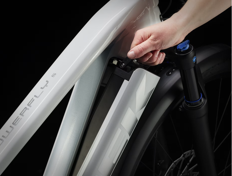 Trek Powerfly Sport 5 EQ Electric Mountain Bike 2025 in White Prismatic/Grey Pearl-3