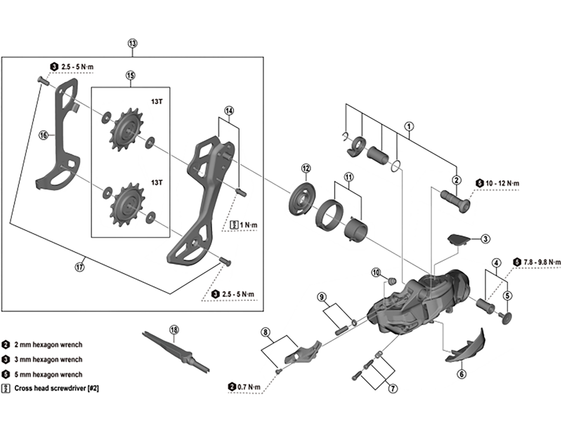 Shimano RD-M8250 outer plate unit - SGS
