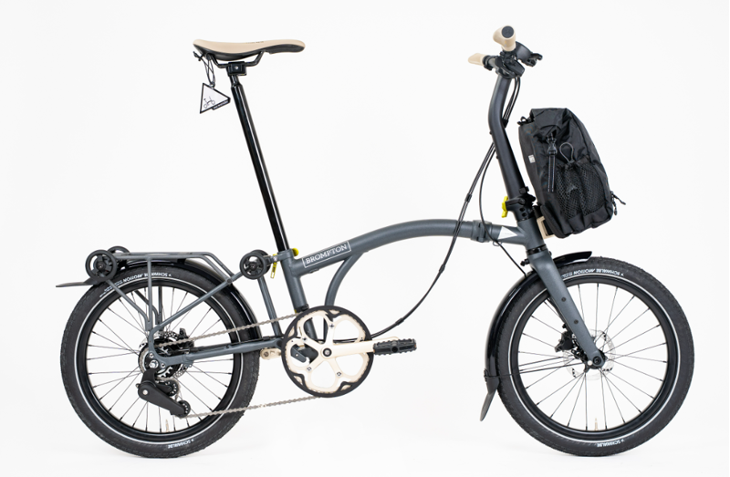 Brompton And Wander G Line with Roller Frame 8 Speed Folding Bike 2027 in Matt Grey 