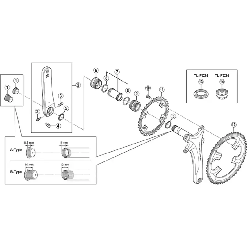 Shimano Dura Ace FC-9000 52T MC Outer Chainring in Silver/Black-1