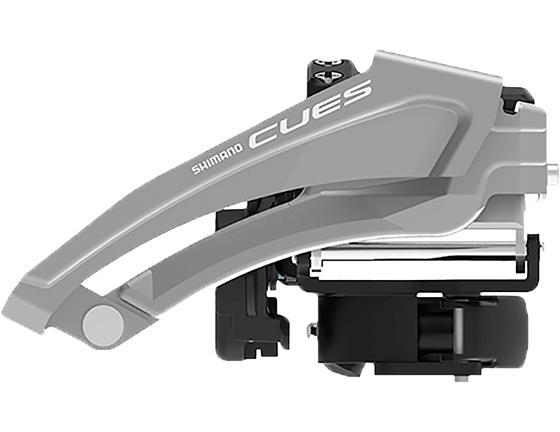 Shimano CUES U4010-L 9/10-Speed 2x Top-Swing 34.9mm Clamp Front Derailleur OE Stock in Silver