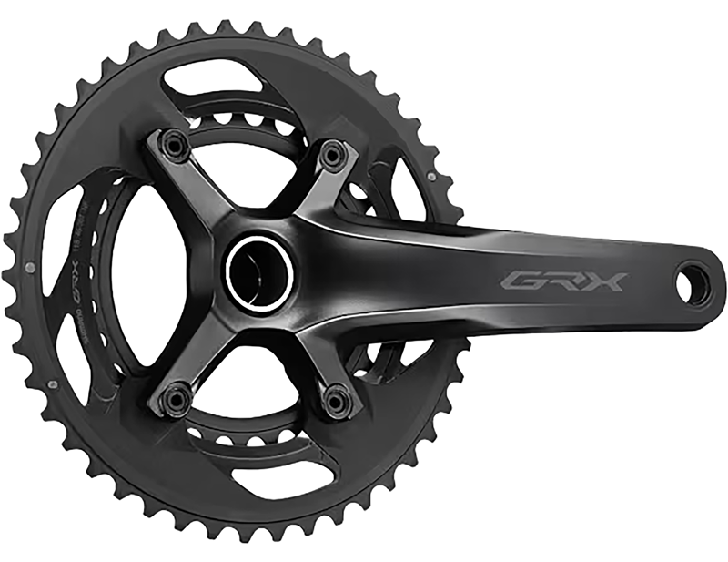 Shimano GRX FC-RX600 11-Speed 165mm 46/30T Chainset - No Bottom Bracket - OE Stock in Black