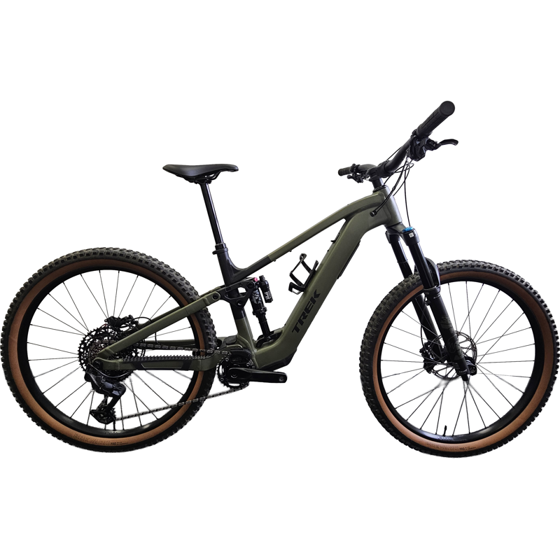 Balfes Bikes EX DEMO Trek Fuel+ EX 8 Gen 2 Electric Full Suspension Mountain Bike 2026 Large in Matte Olive Grey | Free postage over £30, £10 off first order, price match & 0% finance.