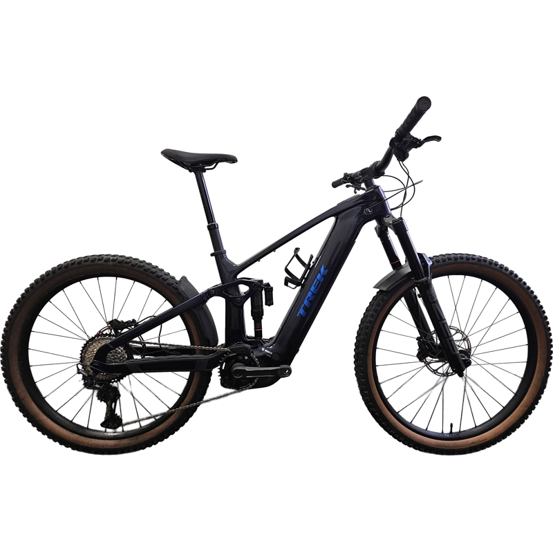 Balfes Bikes EX DEMO Trek Rail+ 9.7 Gen 5 Electric Full Suspension Mountain Bike 2026 Medium in Navy Smoke | Free postage over £30, £10 off first order, price match & 0% finance.