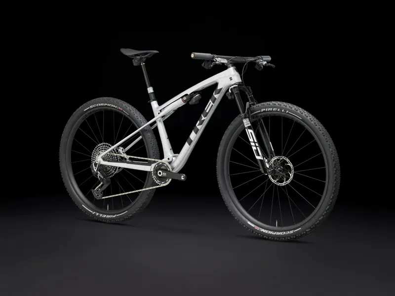 Trek Supercaliber SLR 9.9 Flight Attendant Gen 2 Full Suspension Mountain Bike 2025 in Argent Drizzle-1