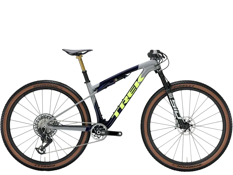 Trek Supercaliber SLR 9.9 XX AXS Gen 2 Full Suspension Mountain Bike 2025 in Carbon Smoke Blue/Slate/Gree