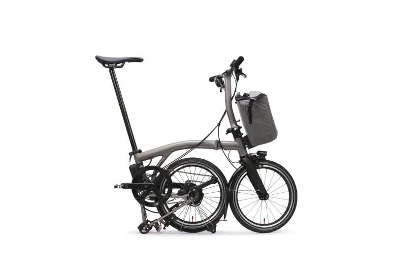 Brompton Electric T Line 4-Speed Folding Bike 2026 in Blasted Titanium-3