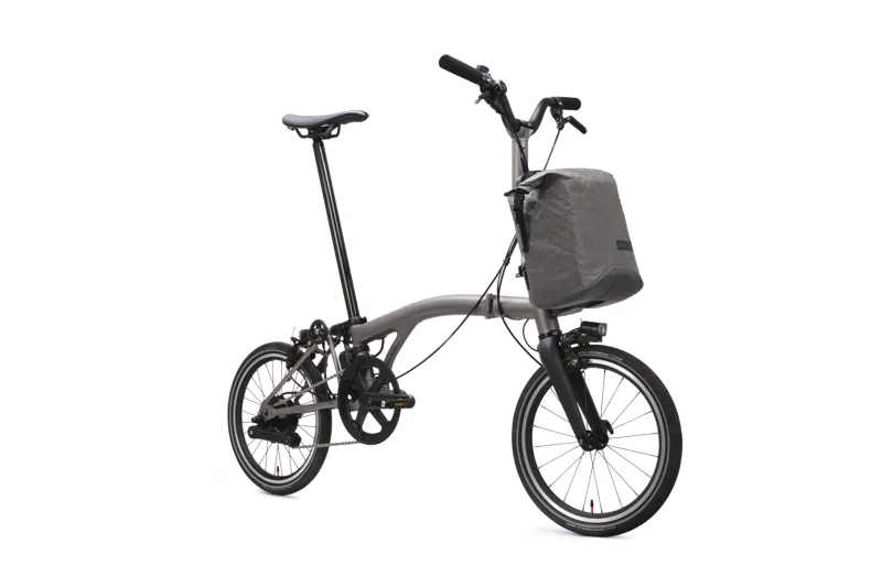 Brompton Electric T Line 1-Speed Folding Bike 2026 in Blasted Titanium-1