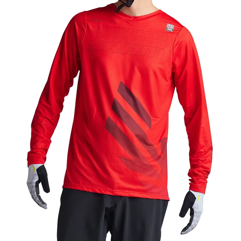 Troy Lee Designs Skyline Long Sleeve Jersey Sram Eagle One in Fiery Red-3