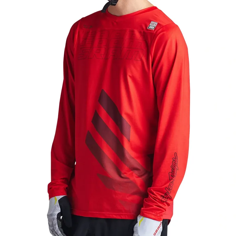 Troy Lee Designs Skyline Long Sleeve Jersey Sram Eagle One in Fiery Red-4