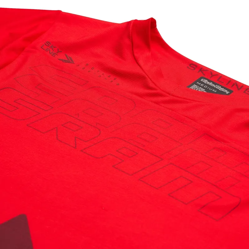 Troy Lee Designs Skyline Short Sleeve Jersey Sram Eagle One in Fiery Red-1