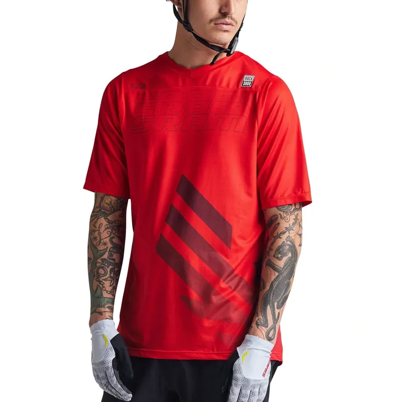 Troy Lee Designs Skyline Short Sleeve Jersey Sram Eagle One in Fiery Red-6