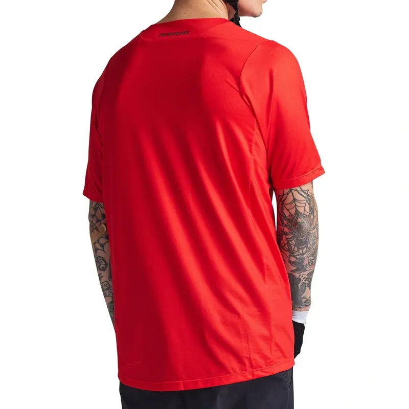 Troy Lee Designs Skyline Short Sleeve Jersey Sram Eagle One in Fiery Red-7