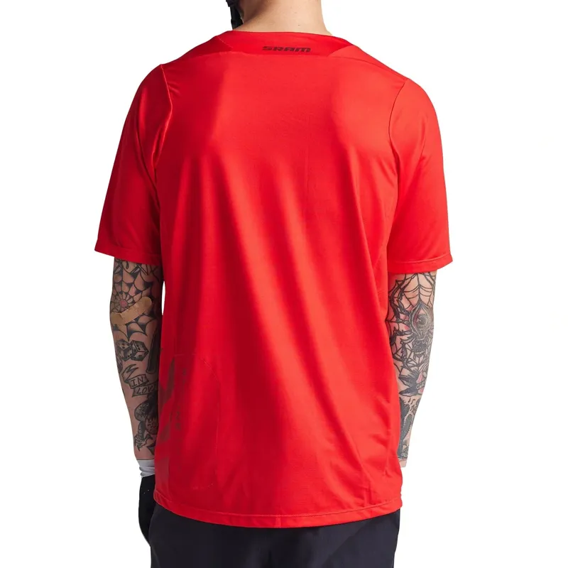 Troy Lee Designs Skyline Short Sleeve Jersey Sram Eagle One in Fiery Red-9