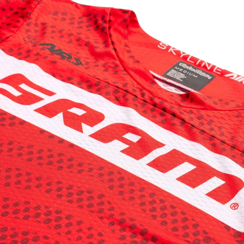 Troy Lee Designs Skyline Air Long Sleeve Jersey Sram Roots in Fiery Red-1