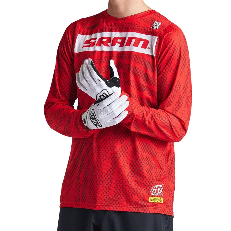 Troy Lee Designs Skyline Air Long Sleeve Jersey Sram Roots in Fiery Red-9