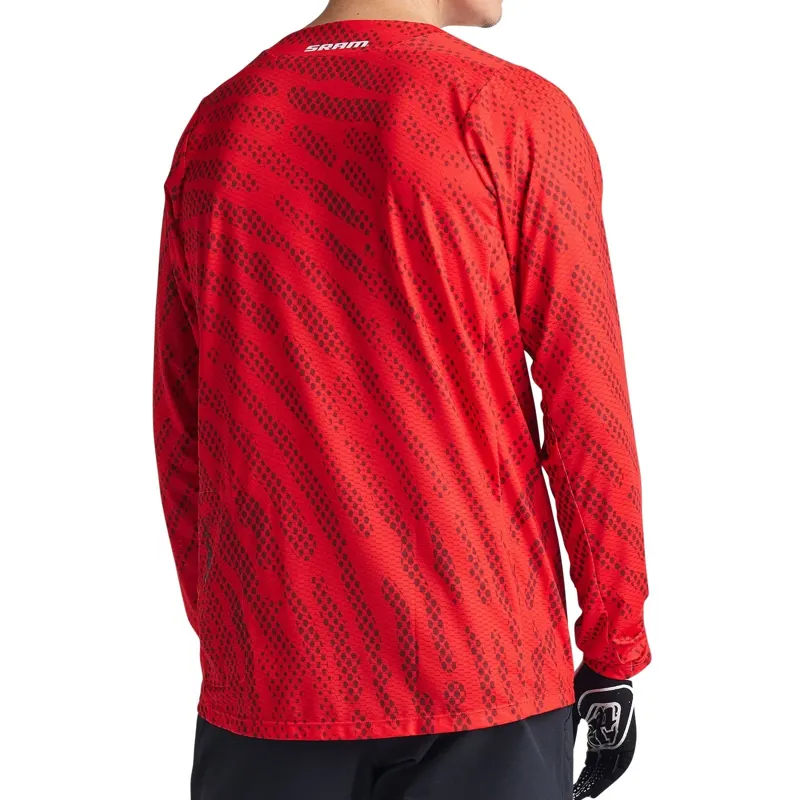 Troy Lee Designs Skyline Air Long Sleeve Jersey Sram Roots in Fiery Red-10