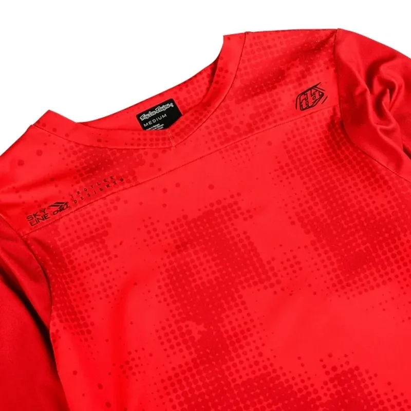 Troy Lee Designs Skyline Long Sleeve Chill Jersey Scattered in Fire Orange-2