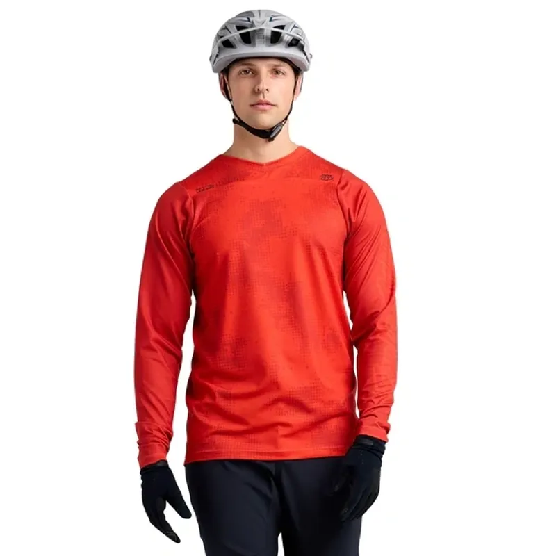 Troy Lee Designs Skyline Long Sleeve Chill Jersey Scattered in Fire Orange-4