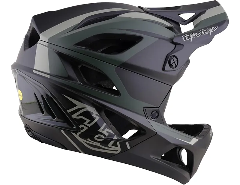 Troy Lee Designs Stage 2 High VZ Helmet in Army/Charcoal-4
