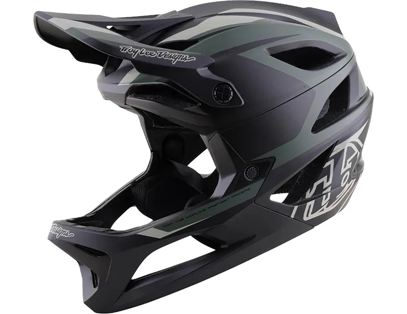 Troy Lee Designs Stage 2 High VZ Helmet in Army/Charcoal