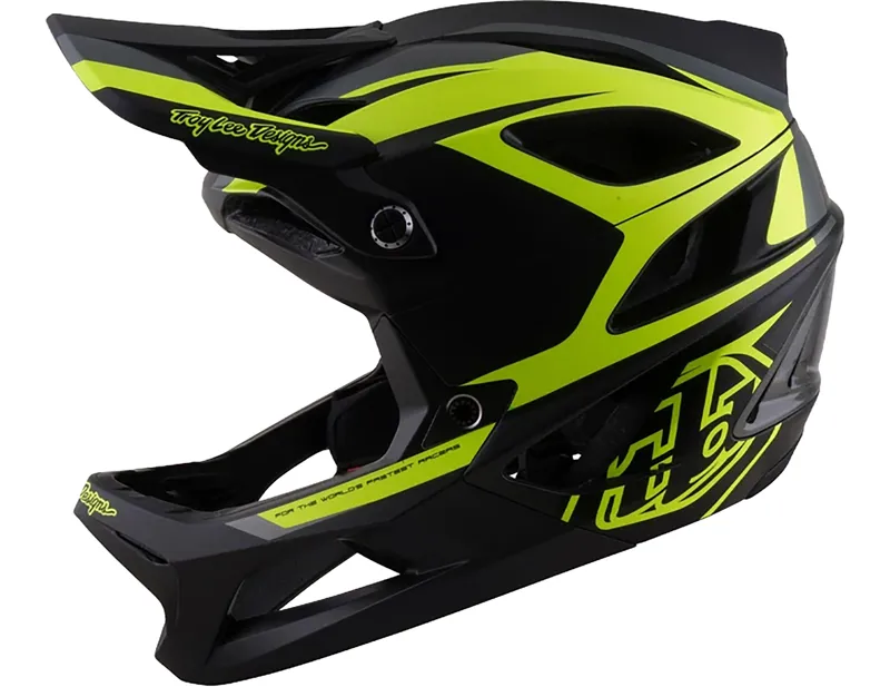 Troy Lee Designs Stage 2 High VZ Helmet in Charcoal/Flo Yellow-1