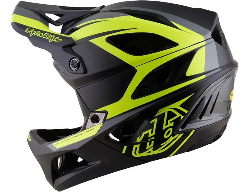 Troy Lee Designs Stage 2 High VZ Helmet in Charcoal/Flo Yellow-2