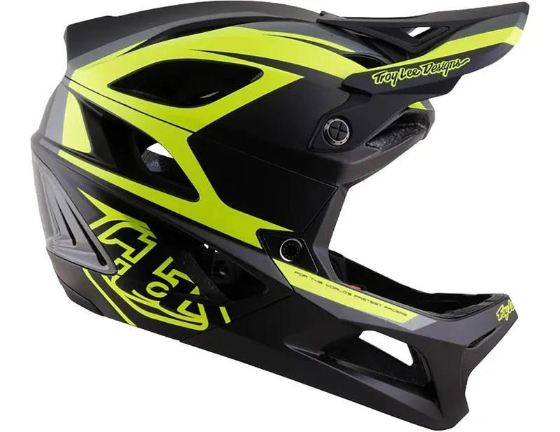 Troy Lee Designs Stage 2 High VZ Helmet in Charcoal/Flo Yellow-5