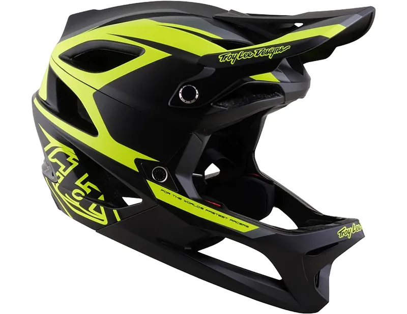 Troy Lee Designs Stage 2 High VZ Helmet in Charcoal/Flo Yellow-6