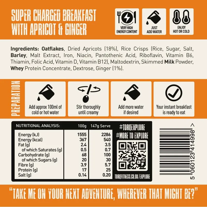 Torq Explore 146g Breakfast Cereal - Apricot Ginger-1