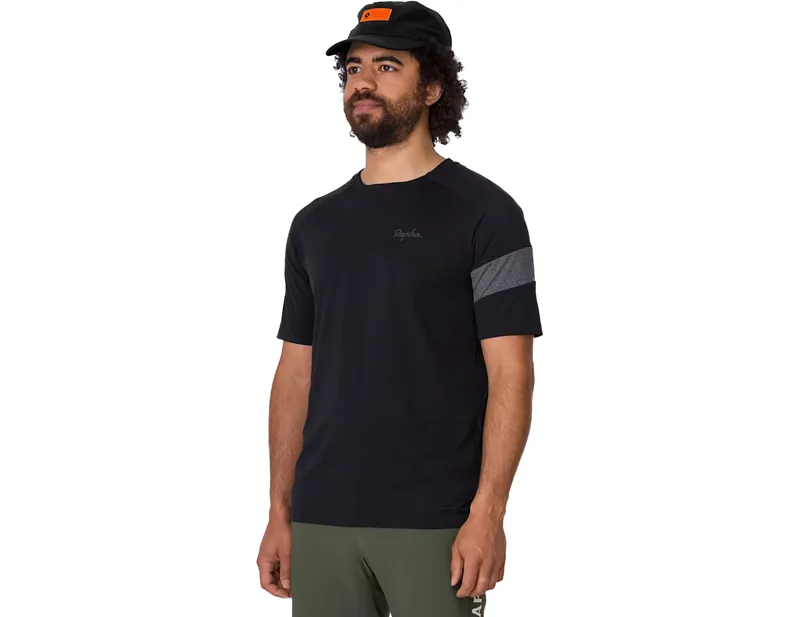 Rapha Trail Technical T-Shirt in Black/Grey-4