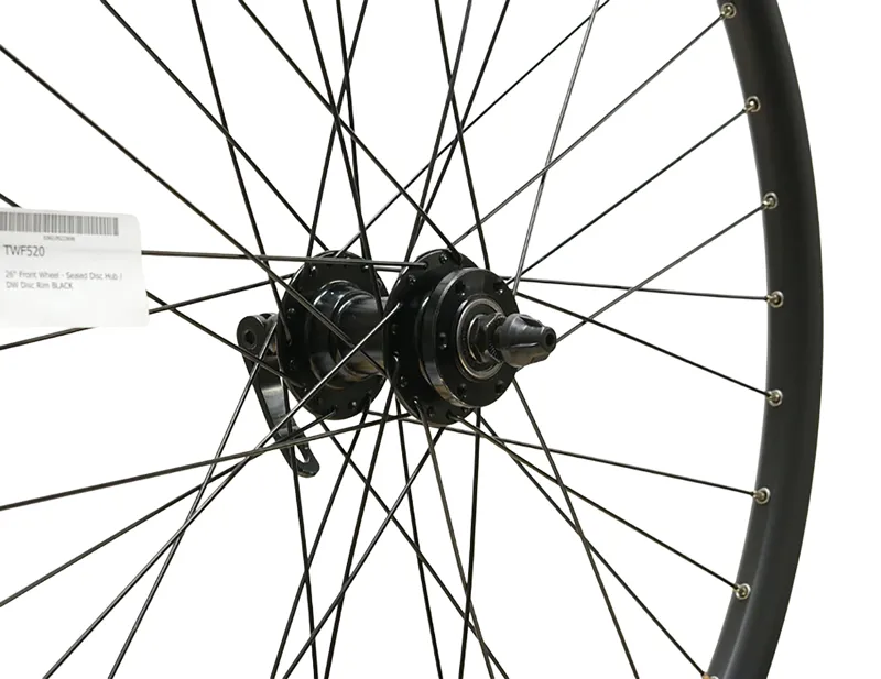 Balfes Bikes Cycle Division 26in Sealed Disc Hub Quick Release Front Wheel in Black | Free postage over £30, £10 off first order, price match & 0% finance.