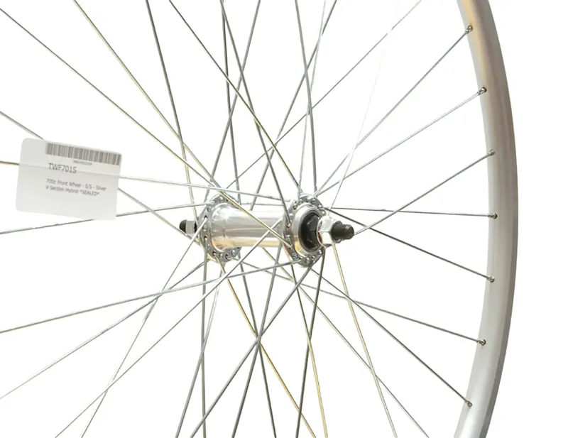 Cycle Division 700c Front Hybrid Wheel Solid Axle V-Section in Silver 