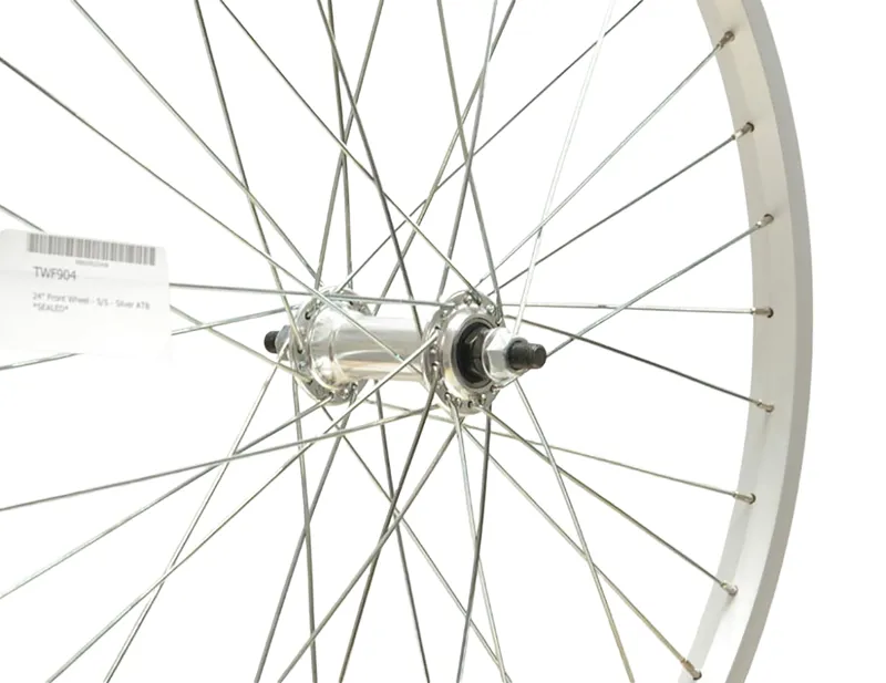 Cycle Division 24 inch Front ATB Wheel - Solid Axle in Silver