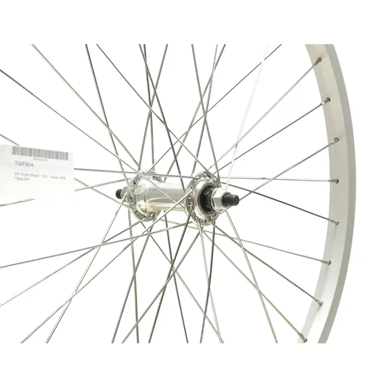 Balfes Bikes Cycle Division 24 inch Front ATB Wheel - Solid Axle in Silver | Free postage over £30, £10 off first order, price match & 0% finance.