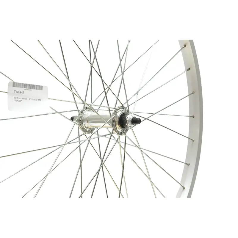 Balfes Bikes Cycle Division 26 inch ATB FRONT WHEEL S/S in SILVER | Free postage over £30, £10 off first order, price match & 0% finance.