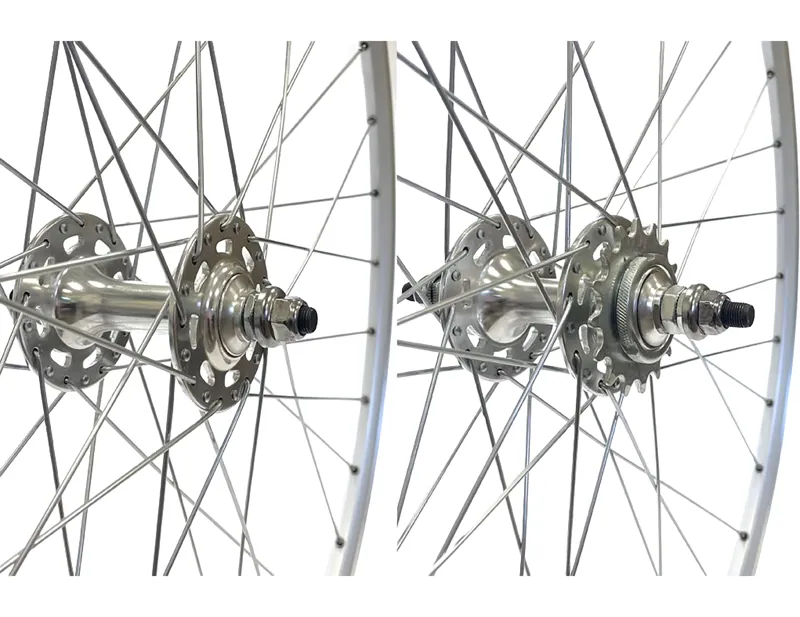 Cycle Division 700c Track Wheelset Sealed Bearing Flip-Flop Hubs in Silver