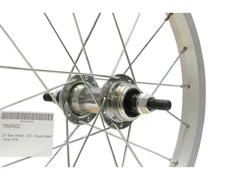 Cycle Division 16 inch Rear ATB Wheel Solid Axle Single Speed in Silver 